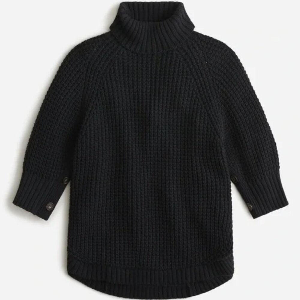 J.CREW Turtleneck Cotton Poncho NWOT Size Medium-Large Navy